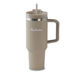 Tim Hortons 40oz Beige Stainless Steel Tumbler with Handle and Straw