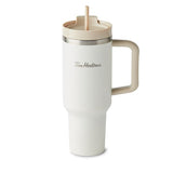 Tim Hortons 40oz Vanilla Stainless Steel Tumbler with Handle and Straw