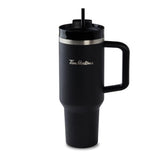 Tim Hortons 40oz Black Stainless Steel Tumbler with Handle and Straw