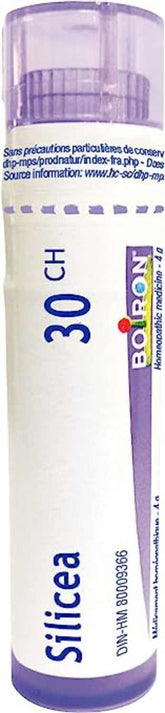 Boiron Silicea 30ch,Homeopathic medicine. Each tube contains 4 g (approximately 80 pellets)
