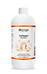 Orange Naturals Collagen Skin Revive Liquid Supplement 450ml 45-Servings - Hydrolyzed Collagen Peptide for Women, Support Smooth Skin, Radiant Complexion, Hair & Nail Strength, Orange Flavour