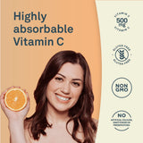 Organika Liposomal Vitamin C 500mg- High Absoprtion for Superior Bioavailability, Immunity- 60vcaps & Magnesium Bisglycinate - 200mg, High Absorption, Muscle Recovery, Heart Support, 120vcaps