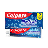 Colgate MaxFresh Whitening Fluoride Gel Toothpaste, Cool Mint, 150 Milliliters, 2 Count