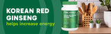 Organika Korean Red Ginseng- 6 Year Old Roots, Energy Support, Stress Support, Warming Effect- 100caps