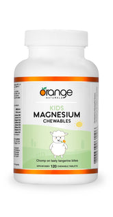 Orange Naturals Kids Magnesium - 120 Chewable Tablets, 120-Day Supply, Orange - Bone & Teeth Support with Chewable Magnesium - Muscle Function & Calm, Restful Sleep Support - Vegan & Non-GMO