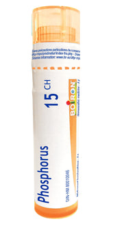 Boiron Phosphorus 15ch,Homeopathic medicine. Each tube contains 4 g (approximately 80 pellets)