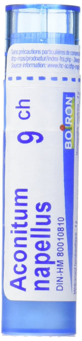 Boiron Aconitum napellus 9ch,Homeopathic medicine. Each tube contains 4 g (approximately 80 pellets)