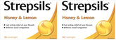 Strepsils Fast and Effective Relief for Sore Throat, Lozenges, Honey and Lemon, 36 count (Pack of 2)