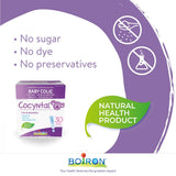 Boiron Cocyntal 30 unit-doses used for infant colic: abdominal pain, cramps, spasms and intestinal gas. Age: 1 to 6 months. Day and Night use.