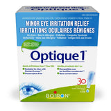 Boiron Optique 1, Eye drops used to relieve minor eye irritations such as dry, itchy or red burning eyes due to allergies or computer eye strain. 30 unit-doses