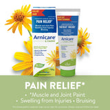 Boiron Arnicare Cream 120g, for the relief of muscle and joint pain. Eases resorption of bruises, contusions, and infl ammatory oedema caused by falls, blows, blunt injury or surgery. Adults and children from 2 years old.