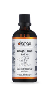 Orange Naturals - Cough and Cold for Kids 100 ml Liquid Tincture 40-Servings - Vegan, Gluten and Dairy-Free - Help Relieve Coughs and Fight Colds, Catarrhs, Bronchitis and Congestion