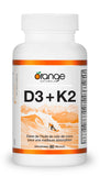 Orange Naturals - Vitamin D3+K2 with Organic Coconut Oil, 90 Softgels 90-Day Supply - Support Bone and Teeth Health, Maintain Muscle, Enhanced Absorption and Prevent D Deficiency Cholecalciferol