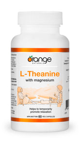 Orange Naturals - L-Theanine with Magnesium Bisglycinate 250mg, 60 Capsules 60-Day Supply - Enhanced Sleep and Relaxation Support without Drowsiness, Promotes Mental Calmness - Vegan and Non-GMO