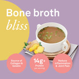 Organika Beef Bone Broth Powder with Ginger- Grass-Fed and Pasture Raised Cows- Keto Friendly, High Protein and Mineral Content, 300g