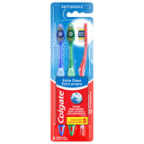 Colgate Extra Clean Toothbrush, Soft, 3 Count, Multi Color (55005) (Pack of 2)