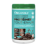 Organika All-in-One Chocolate Protein Powder with 20g Protein, 15 Vitamins & Minerals from Real Fruits & Veggies, 5 Billion CFU Probiotics, 4g Prebiotic Fiber, Digestive Enzymes, 1g Sugar - 640g