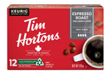 Tim Hortons Espresso Coffee, Single Serve Keurig K-Cup Pods, Dark Roast, 12ct Pack