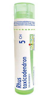 Boiron Rhus toxicodendron 5ch,Homeopathic medicine. Each tube contains 4 g (approximately 80 pellets)