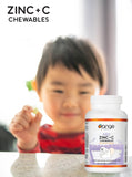 Orange Naturals Kids Zinc + Vitamin C, 90 Chewable Tablets, 90-Day Supply with 12mg Zinc & 100mg Vitamin C, Helps Build Immunity, Strong Bones and Teeth - Support Overall Wellness