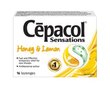 Cepacol Sensations, Fast and Effective Relief for Sore Throats, Honey Lemon, 16 Count