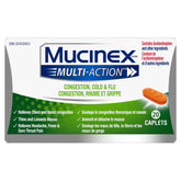 Mucinex Multi-Action Congestion,Cold & Flu Caplets, 20 count