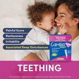 NEW Boiron Camilia Night 30 unit-doses. Homeopathic medicine used to relieve pain, restlessness, irritability due to teething, and associated sleep disturbances. From 1 to 30 months.