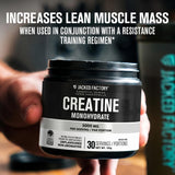 Jacked Factory Creatine Monohydrate Powder 150g - Canadian-Owned Informed Choice Certified Supplement for Increased Muscle Mass*, Improved Strength, Power, & Performance** - 30 Servings, Unflavored