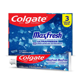 Colgate MaxFresh Cool Mint Gel Toothpaste - Fluoride Whitening Formula with Enamel Protection for a Fresh Clean Smile - Dentifrice for Daily Oral Care 150ml, 3 pack