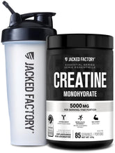 Jacked Factory Creatine Monohydrate 425g + Shaker Bottle Bundle - Informed Choice Certified Supplement for Increased Muscle Mass*, Improved Strength, Power, & Performance** - 85 Servings, Unflavored