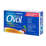Ovol Extra Strength, Cherry Flavour Chewable Tablets, Gas Pain, Pressure, and Bloating Relief, 180mg, 32 Count