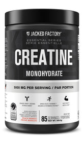 Jacked Factory Creatine Monohydrate Powder 569.5g - Canadian-Owned Informed Choice Certified Supplement for Increased Muscle Mass, Improved Strength, Power, and Performance* - 85 Servings, Peach Mango