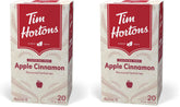 Tim Hortons Apple Cinnamon Tea Bags, Herbal Tea, Decaffeinated, 20 Count (Pack of 2)