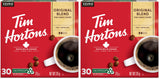 Tim Hortons Original Blend Coffee, Single Serve K-Cup Pods, Medium Roast, 30ct Pack (Pack of 2)