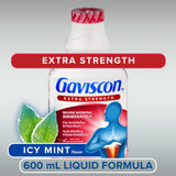 Gaviscon Liquid Extra Strength Antacid - 600 ml - Antacid Liquid for Day and Night Heartburn Relief, Acid Reflux and GERD Relief, Icy Mint- Free of Aluminum, Lactose and Gluten
