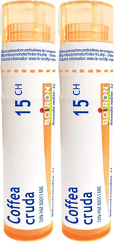 Boiron Coffea cruda 15ch,Homeopathic medicine. Each tube contains 4 g (approximately 80 pellets) (Pack of 2)