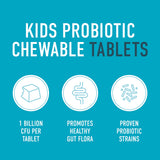 Organika Kids Probiotic Chewable Tablets - Tropical Pineapple Flavour- Gut Health and Immune Support- 30tabs