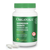 Organika Canadian-Made Magnesium Taurate - Heart & Muscle Function Support | Chelated with Taurine | Gentle on Digestion | Energy & Electrolyte Support | 180 Vegetarian Capsules