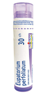 Boiron Eupatorium perfoliatum 30ch,Homeopathic medicine. Each tube contains 4 g (approximately 80 pellets)
