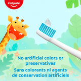 Colgate My First Infant and Toddler Training Toothpaste, Fluoride Free Baby Toothpaste, Ages 0-24 Months, Safe If Swallowed, Gently Cleans and Removes Plaque with Brushing, Mild Fruit Flavour, 40 mL