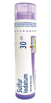 Boiron Sulfur iodatum 30ch,Homeopathic medicine. Each tube contains 4 g (approximately 80 pellets)