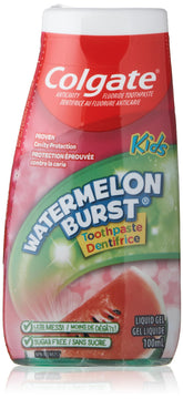 Colgate Anticavity Kids 2-In-1 Toothpaste and Mouthwash, With Fluoride for ages 2+, Watermelon Burst Flavour, 100 Ml - 4 Pack, Amazon Exclusive