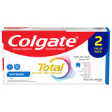 Colgate Total Whitening Anticavity Fluoride Gel Toothpaste, 2 x 120 mL (Twin Pack)