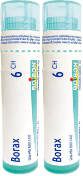 Boiron Borax 6ch,Homeopathic medicine. Each tube contains 4 g (approximately 80 pellets) (Pack of 2)