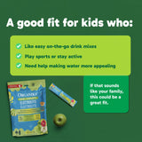 Organika Kids Electrolytes Powder Sticks - Sugar-Free Hydration + Immune support with 100% of daily Vitamin C, Minerals and Prebiotic Fibre | Green Apple Flavour - 3.5g x 20 sachets