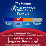 Gaviscon Extra Strength Tablets - Less Sugar, Zesty Mint, 25-Count - Chewable Foaming Antacid Tablets for Day and Night Heartburn Relief, Acid Reflux & GERD - Free from Aluminum, Lactose and Gluten