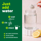 Organika Canadian-Made Electrolytes Powder with Vitamin C & Prebiotic Fibre - Sugar-Free Hydration Drink Mix - Lemon Iced Tea - 210 g - 60 servings