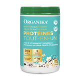 Organika All-in-One Vanilla Protein Powder with 20g Protein, 15 Vitamins & Minerals from Real Fruits & Veggies, 5 Billion CFU Probiotics, 4g Prebiotic Fiber, Digestive Enzymes, 1g Sugar - 640g