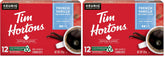 Tim Hortons French Vanilla Flavoured Coffee, RSingle Serve Keurig K-Cup Pods, Medium Roast, 12 Count (Pack of 2)