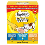 Temptations Lickable Spoons Adult Cat Treats Chicken & Salmon, Salmon & Tuna, Chicken & Cheese Flavours Variety Pack, (24) 10g Spoons (Pack of 2)